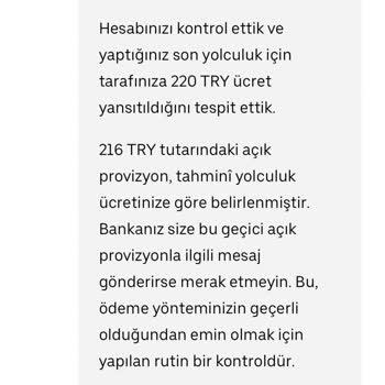 Uber Yolculuğumda Çifte Ücretlendirme Ve Yardım Talebimin Yanıtsız Kalması