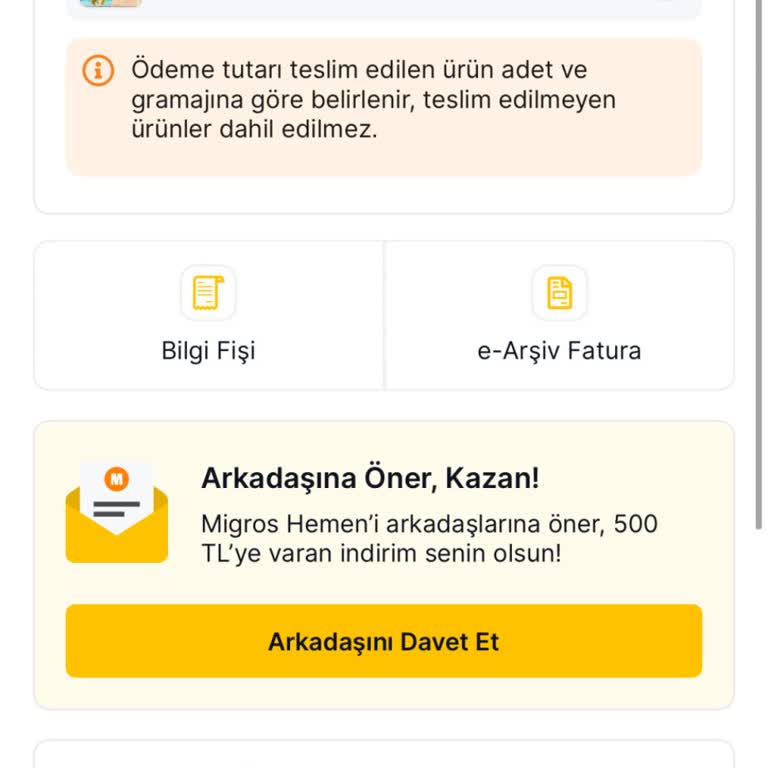 Migros Hemen'den Alınan Bebek Bezi Teslim Edilmedi, Para İadesi Yapılmadı