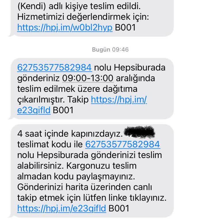 Kargo Teslim Edilmeden Teslim Edilmiş Gibi Gösterildi Ve Kurye İle İletişim Kurulamıyor