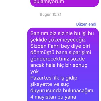 Sipariş Verildi, Ürünler Hala Teslim Edilmedi
