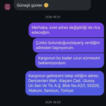 Siparişim Hazırlanamıyor, Adres Değişikliği İçin Yetkiliye Ulaşamıyorum