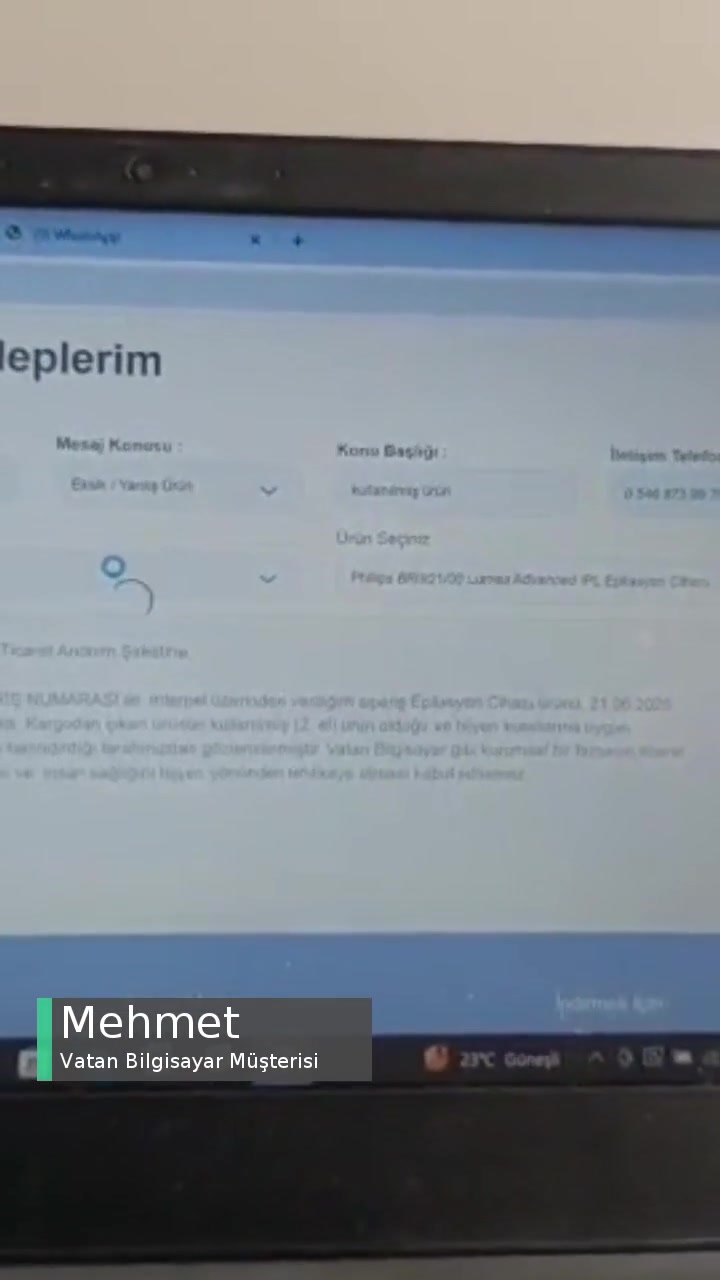 Vatan Bilgisayar Kişisel Ürün Siparişine Kullanılmış Ürün Gönderdi! videonun kapak resmi