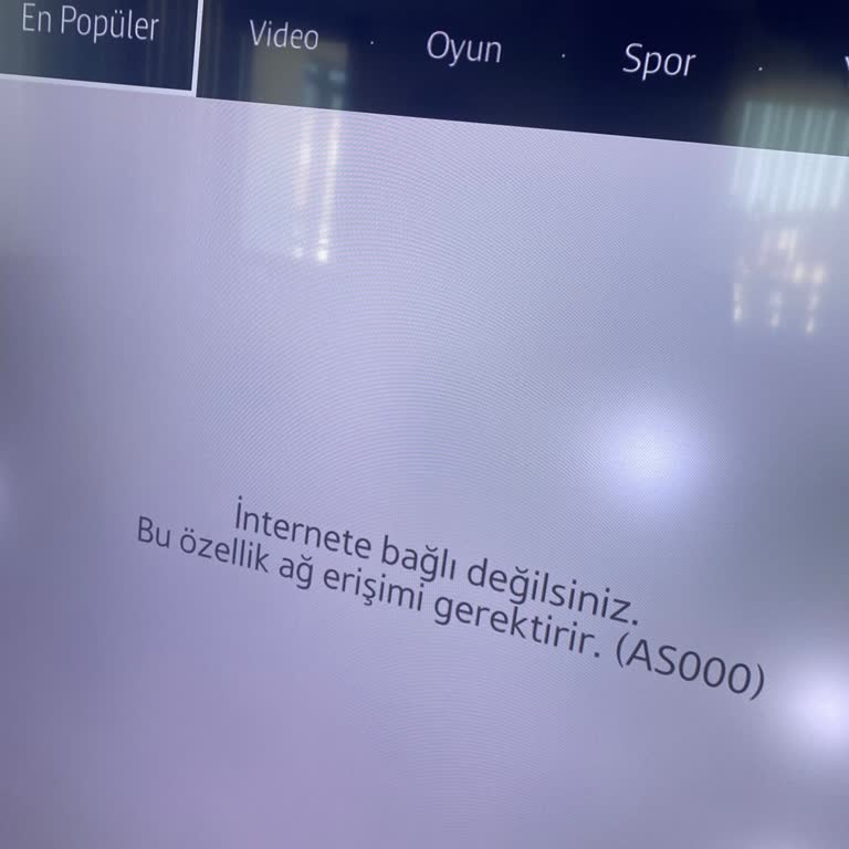 Samsung Televizyonda Sürekli (AS000) İnternet Bağlantı Hatası