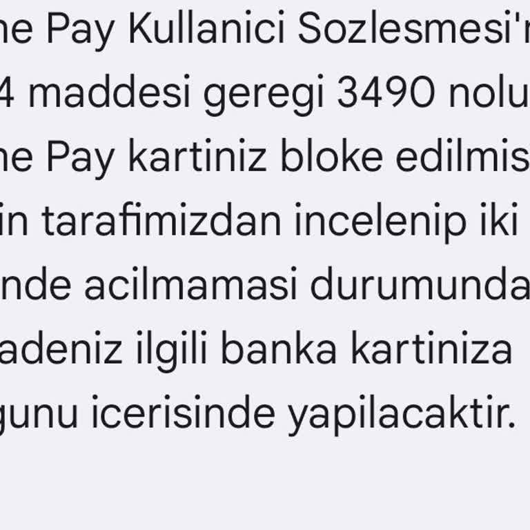Vodafone Pay Kartım Haksız Bloke Edildi, Mağduriyetimin Acilen Giderilmesini Talep Ediyorum