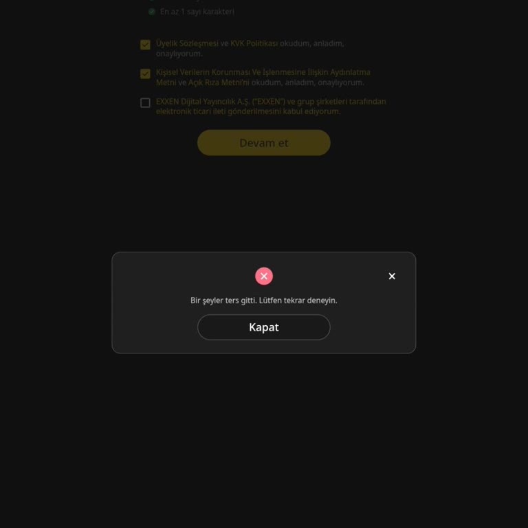 Exxen.com Üyelik Oluşturma Sorunu Sürekli Devam Ediyor