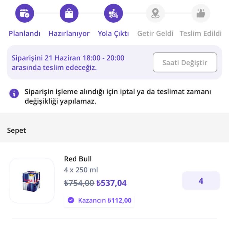 Teslimat Saatine Uyulmadı, Sipariş İptali Ve Destek Sağlanmadı
