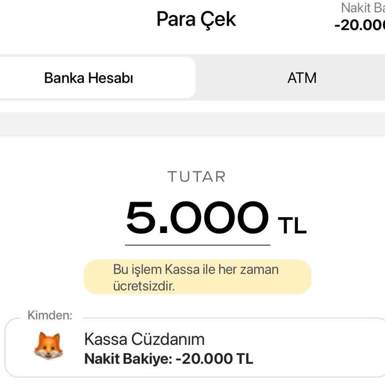 Kassa Uygulamasında Para Transferi Ve Şikayet Formu Sorunu