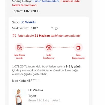 Teslimat Tarihiyle Çelişen İade İşlemi Nedeniyle Mağduriyet Yaşadım