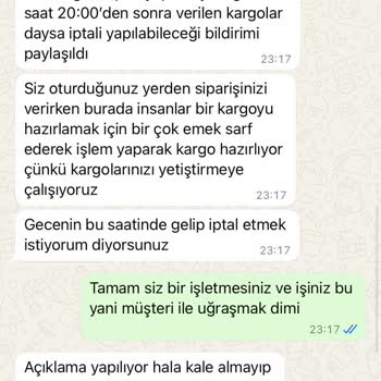 Sipariş İptali Talebime Karşı Olumsuz Ve Rahatsız Edici Yaklaşım
