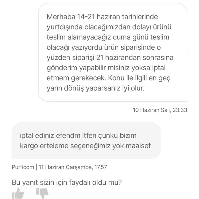 Teslim Edilmeyen Ürün Ve Bilgi Verilmeden Bırakılan Kargo