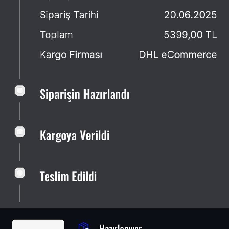 Siparişim Hâlâ Hazırlanmadı Ve Kargoya Verilmedi