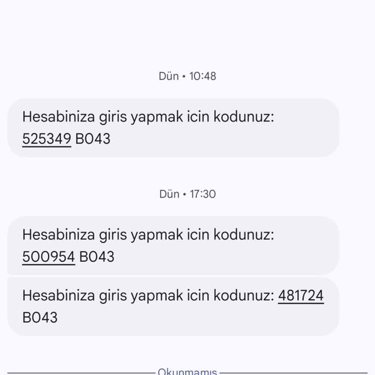 Bilgim Dışında Gelen Hesap Giriş Kodları Hakkında Endişe