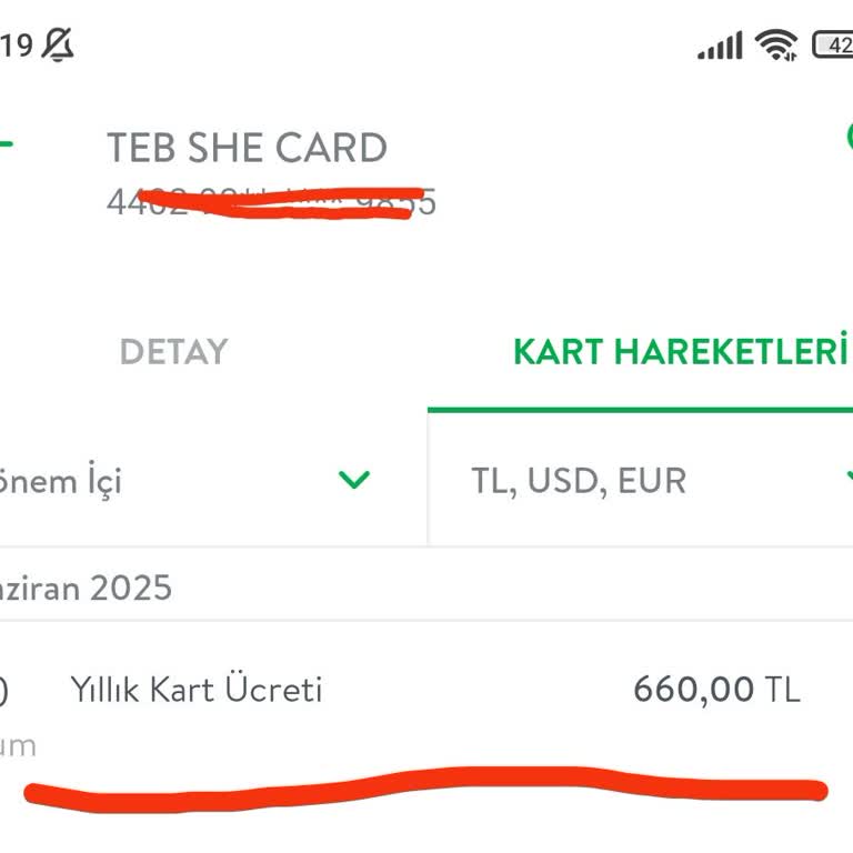 SHE Kartı İçin Alınan Yıllık Ücretin İadesini Talep Ediyorum