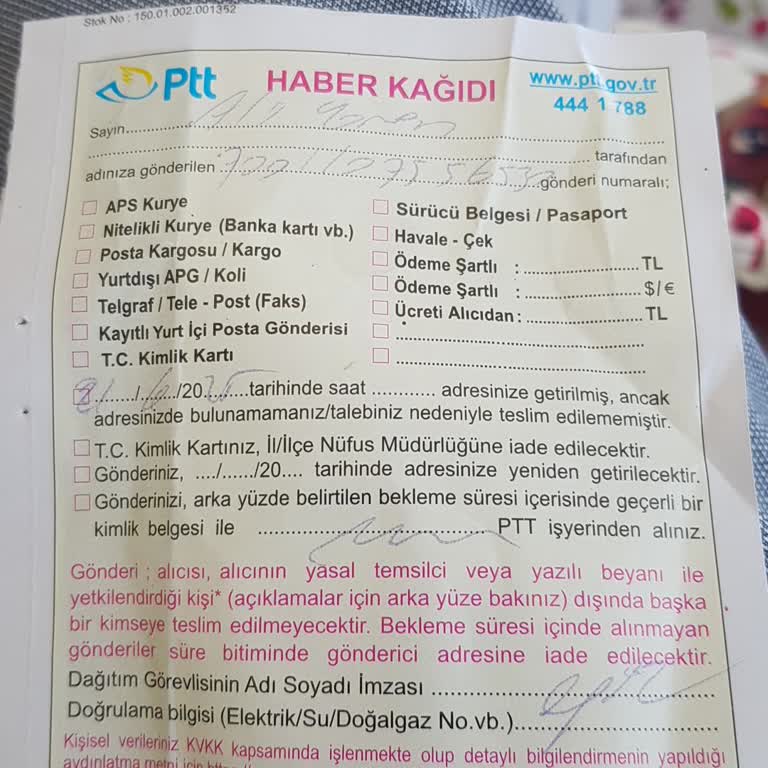 Kimlik Kartı Teslimatında Dağıtım Elemanının Dikkatsizliği