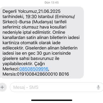 BUDO Seferinin İptali Ve Ücret İadesi Talebi