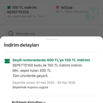 Yemek Sepeti'nde İndirim Uygulanmadan Para Çekildi