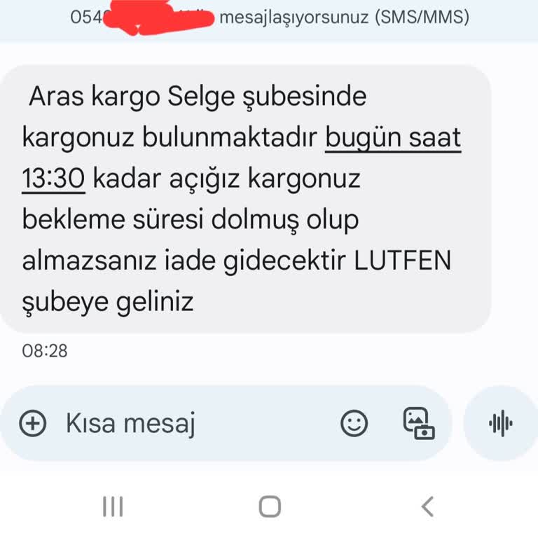 Aras Kargo Selge Şubesi'nde Dağıtım Sorunu Ve Yanıltıcı Bilgilendirme
