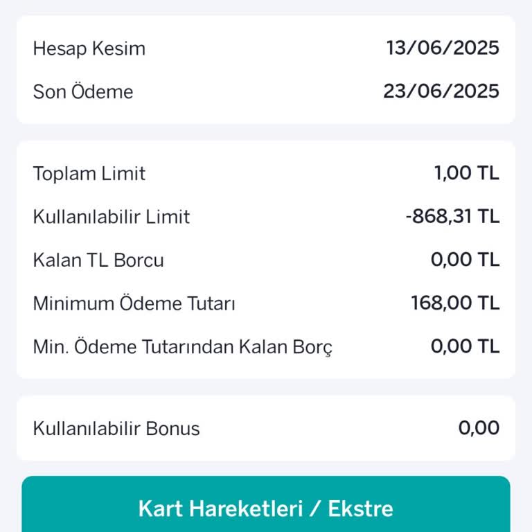 Kullanılmayan Karttan Haksız Aidat Ve Borç Çıkartılması