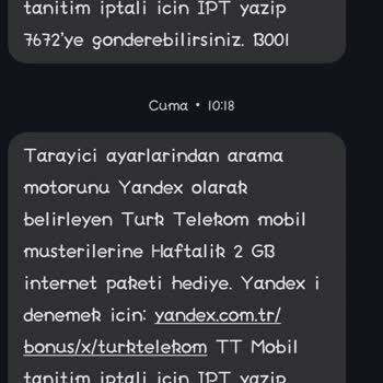 Yandex Kampanyasındaki 2 GB İnternet Hediye Sözünün Yerine Getirilmemesi