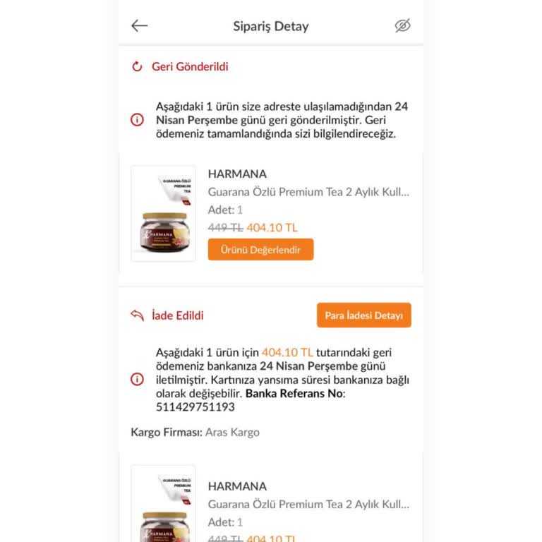 Kargo Teslimatı Yapılmadı, Ücret İadesi Eksik Yapıldı