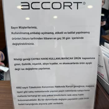 Accort Giyim'de Değişim Yapılmıyor, Bilgilendirme Eksikliği Var