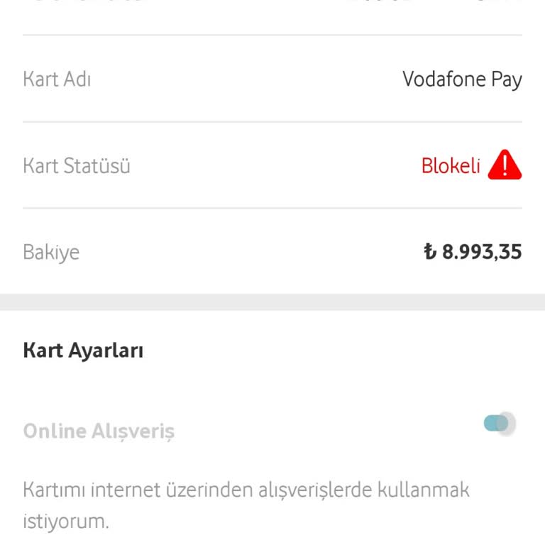 Vodafone Pay Kartım Sebepsiz Blokelendi Paramı Kullanamıyorum