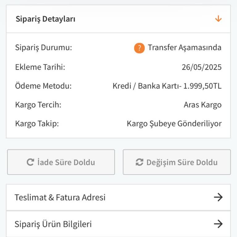 Siparişim Ne Teslim Ediliyor Ne De İade Ediliyor!
