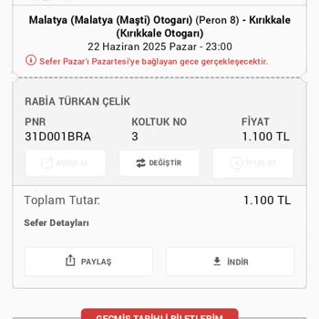 Bilet Değişikliği Ve İade Talebim Sonuçsuz Kaldı, Param Yandı