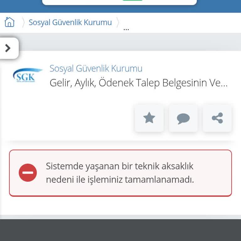 E-Devlet'te Gelir, Aylık, Ödenek Başvurusu Teknik Sorunu Nedeniyle Tamamlanamıyor