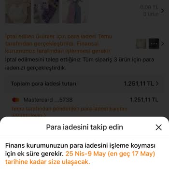 Temu'dan İptal Edilen Siparişin Ücret İadesi Yapılmadı