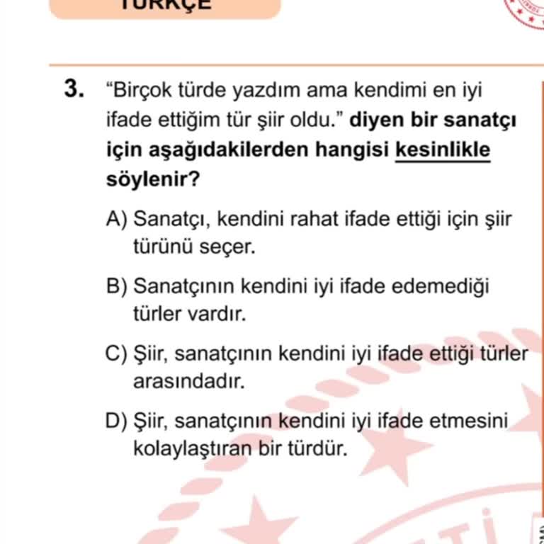 Kesinlikle İfadesiyle Soruda Hata Oluştu