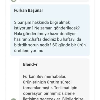 Blender Mobilya Montaj Hizmeti Verilmedi Teslimat 2 Ayı Geçti