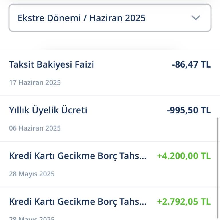 Yıllık Kart Aidatı Haksız Ücretinin İadesini Talep Ediyorum