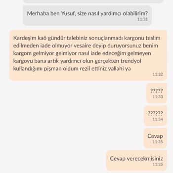 Kargo Gelmeden İade Yapılmıyor, Müşteri Hizmeti Yetersiz