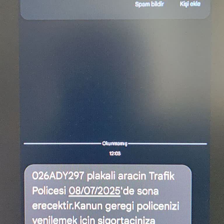Adıma Ait Olmayan Plaka İçin Yanlışlıkla Gönderilen Mesajdan Şikayetçiyim