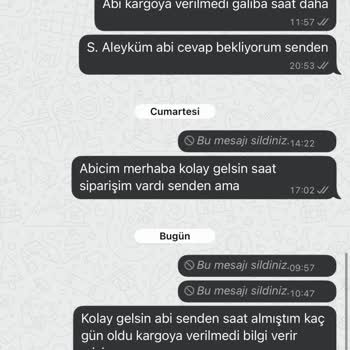 Saat Siparişim Gönderilmedi, Satıcıdan Yanıt Yok