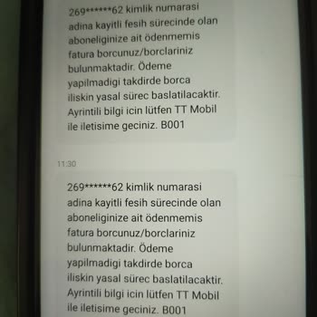 İptal Edilen Hat İçin Sürekli Borç Mesajı Geliyor