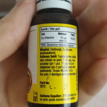 Orzax Ocean Vitamin D3 Şişesinde Son Kullanma Tarihi Ve Parti Numarası Eksikliği