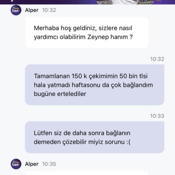 Çekim İşlemimde Eksik Ödeme Ve Uzun Bekleyiş