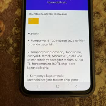 Kampanya Şartlarına Uygun Harcama Yapmama Rağmen Chip Para Yüklenmedi