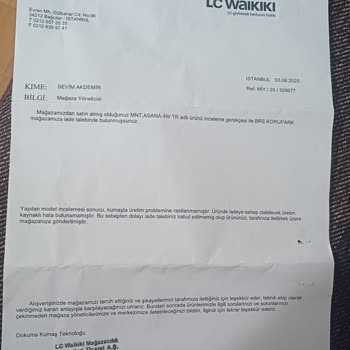 Kısa Sürede Deforme Olan Ceket Ve Olumsuz İnceleme Sonucu