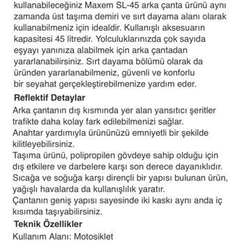 Satın Aldığım Maxem SL-45 Arka Çanta Eksik Parça İle Teslim Edildi, Sorunum Çözülmedi