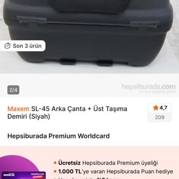 Satın Aldığım Maxem SL-45 Arka Çanta Eksik Parça İle Teslim Edildi, Sorunum Çözülmedi
