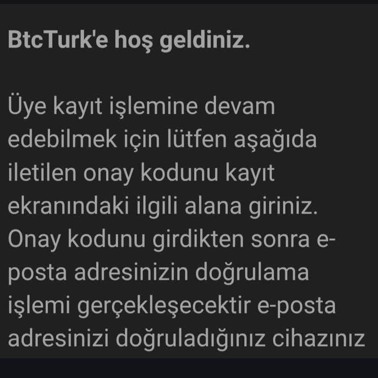 BTCTURK Hesabım Olmadan Doğrulama Kodu Geldi Dönüş Alamıyorum