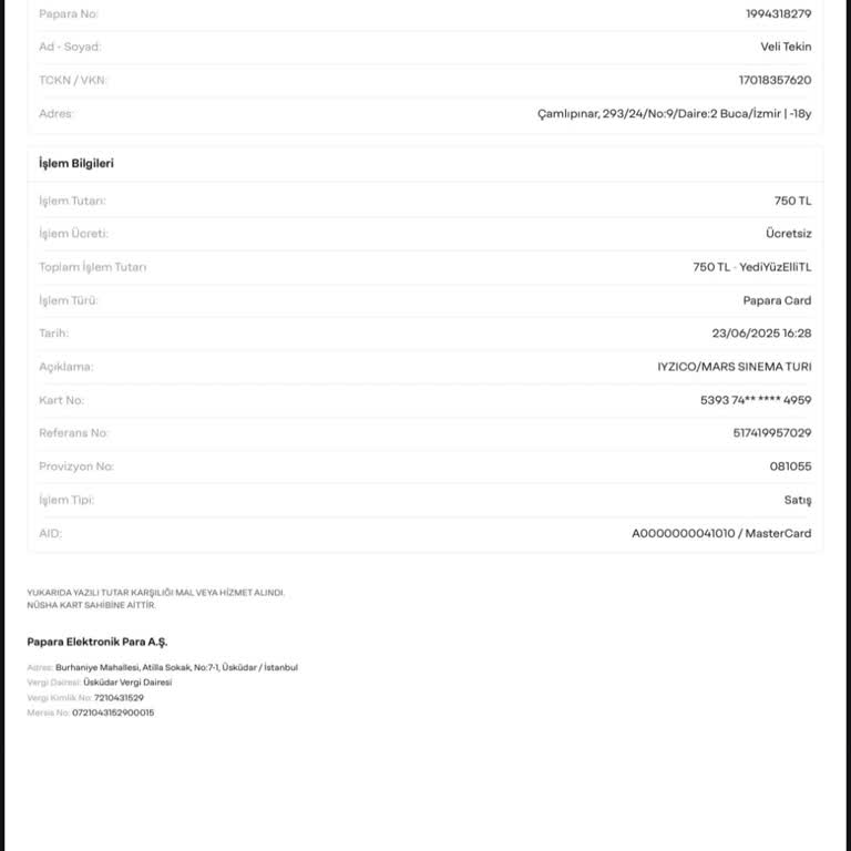 Paribu Cineverse Uygulamasında Satın Alınan Biletler Görünmüyor, İade Veya Bilet Talebi