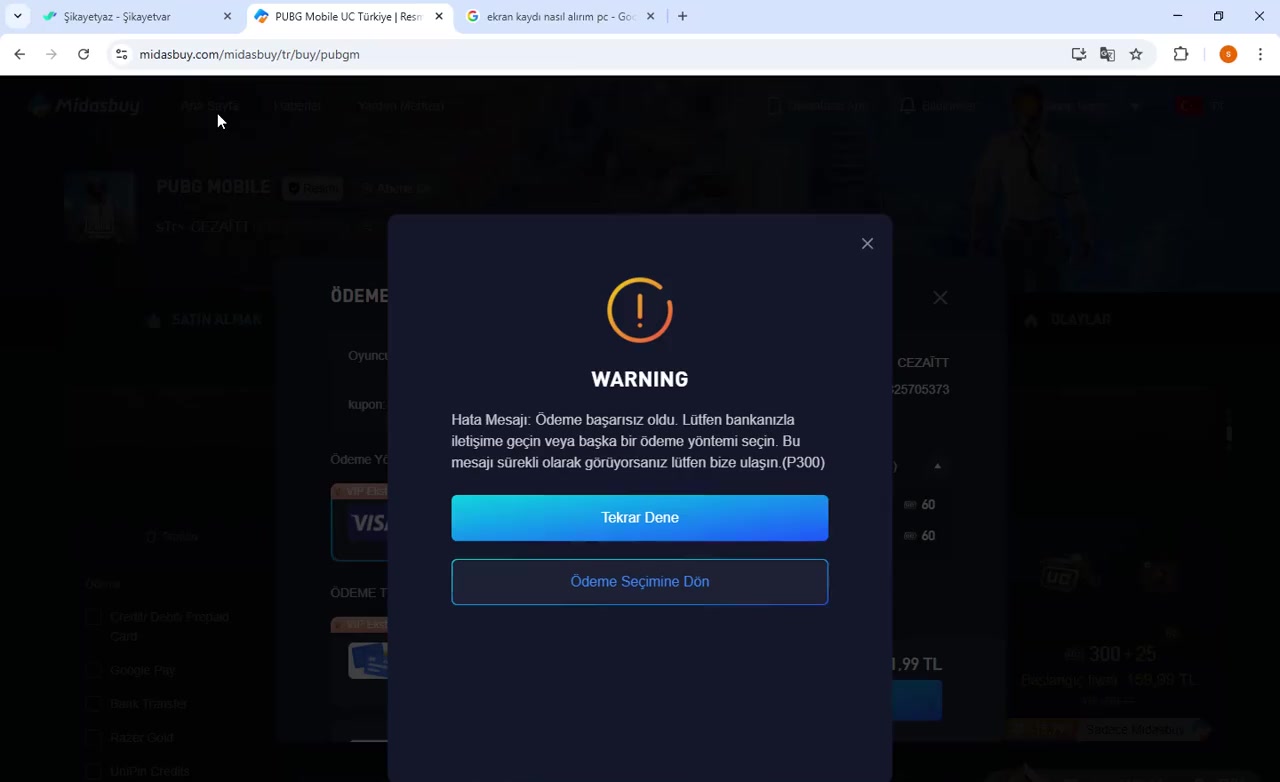 I Can't Buy UC Because Of Midasbuy P300 Error video cover