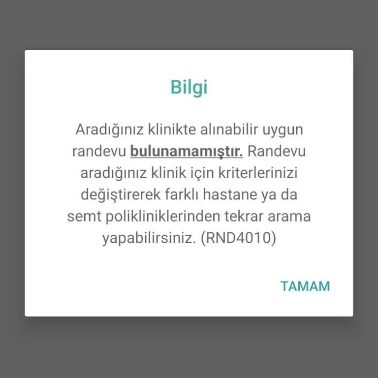 Aylarca Cildiye Randevusu Alamama Ve Bildirim Sorunu