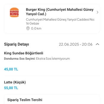 Burger King Siparişim Eksik ve Yanlış Ürünlerle Teslim Edilmedi, Mağduriyet Yaşıyorum