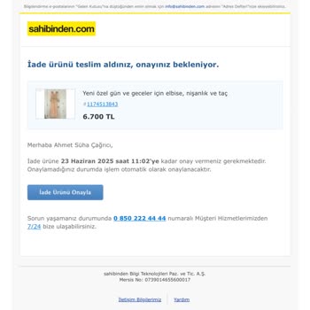 Sahibindencom Param Güvende Sisteminde Ürünüm Teslim Edilmeden Sipariş Onaylandı