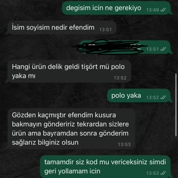 Hatalı Gönderilen Tişörtün Değişimi Yapılmadı, Mesajlara Dönülmüyor